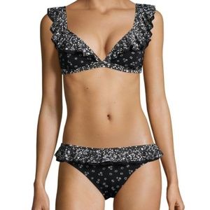 Michael KORS Ruffle Bikini Floral Black/White XS/S